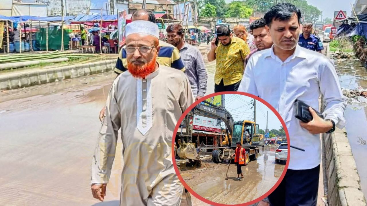পলাশবাড়ী পৌর এলাকায় পানি নিষ্কাশন ও ঈদযাত্রা নিরাপদে মাঠে প্রশাসন